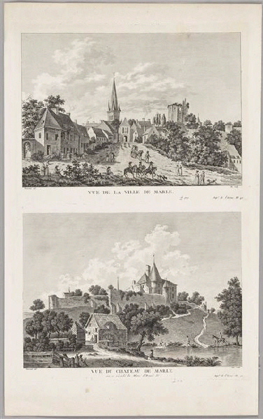 Vues de la ville et du château de Marle, François Denis Nee