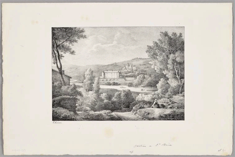 Vue du Château de St Brice, Claude Thienon, 1er quart 19e siècle