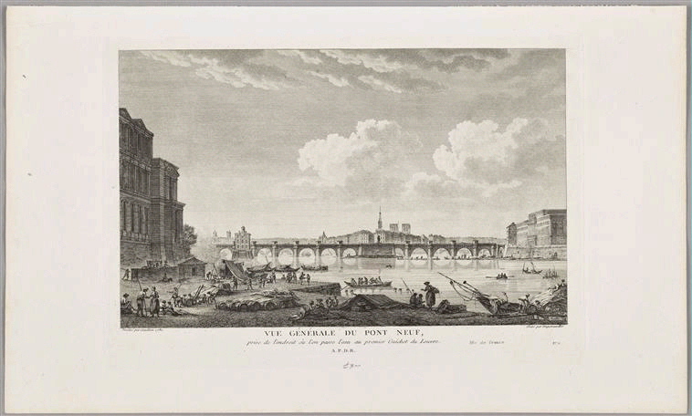 Le Pont-Neuf à Paris ; Vue d'optique, François-Jacques Dequevauviller, 1780