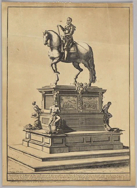 Le cheval de bronze ; Recueil (factice) (Antoine Millotet.: Errico Magno, Francor. et Navar. regi invictiss. S. Errici Magni... monimentum.), Pierre Brissart, 1635