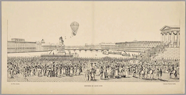 Passage de Louis XVIII sur le Pont-Neuf, Antoine Ignace Melling