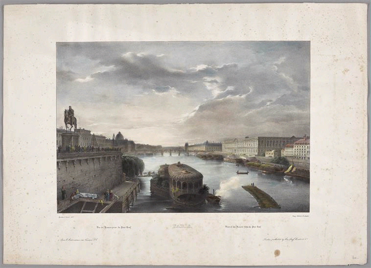 Vue du Louvre prise du Pont Neuf (titre inscrit), Charles Marie Bouton