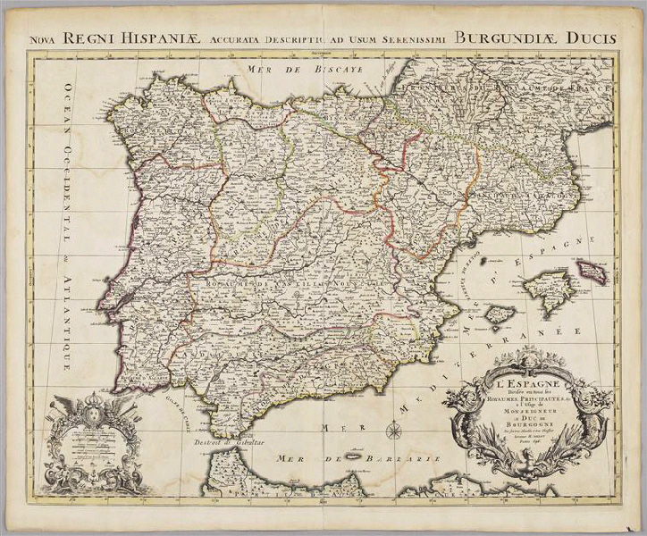 L'Espagne divisée en tous ses Royaumes, Alexis-Hubert Jaillot, 1696