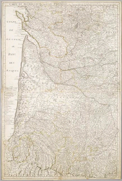 Carte du Bordelais, du Périgord et des provinces voisines, Guillaume Delisle, 1714