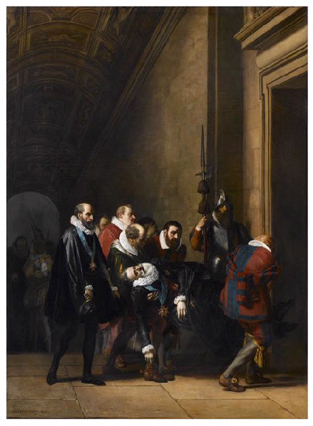 Henri IV rapporté au Louvre après son assassinat, Joseph Nicolas Robert-Fleury, 1836