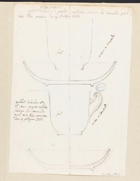 Tasse (titre factice) ; Gobelet Calabre et sa soucoupe, Manufacture de Sèvres, 18e siècle