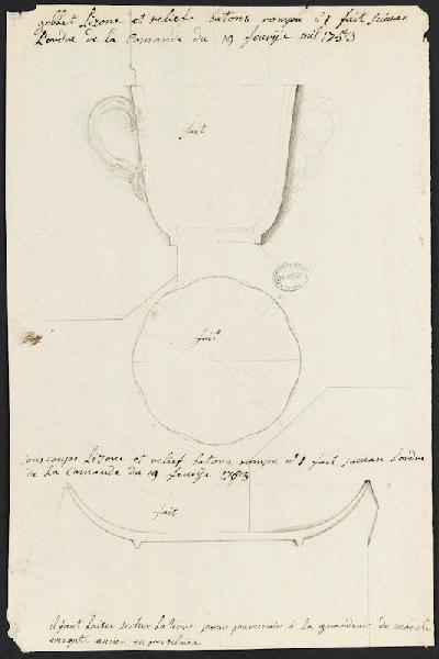 Tasse (titre factice) ; Gobelet lizonné et soucoupe_0