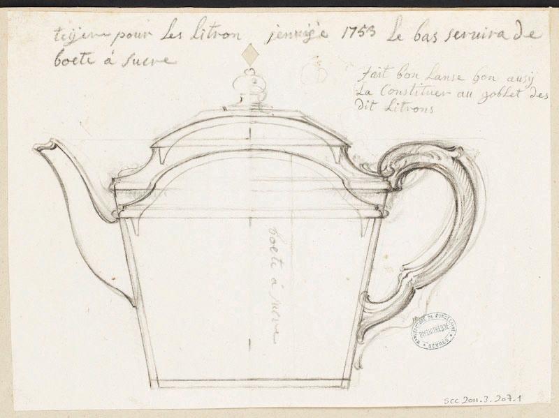 Théière litron, Manufacture de Sèvres, 1753