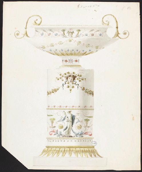 Coupe sur piédestal ; Vase, Jean-Jacques Lagrenée