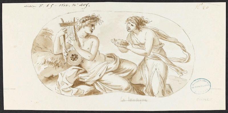 Elément décoratif : Apollon et la Sibylle de Cumes, Jean-Jacques Lagrenée