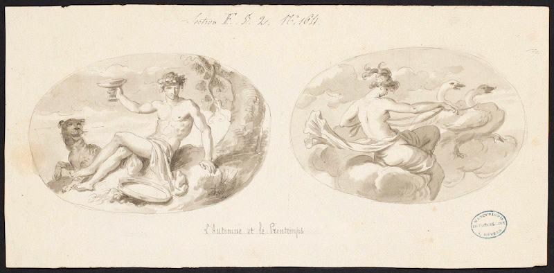 Elément décoratif : L'Automne et le Printemps, Jean-Jacques Lagrenée