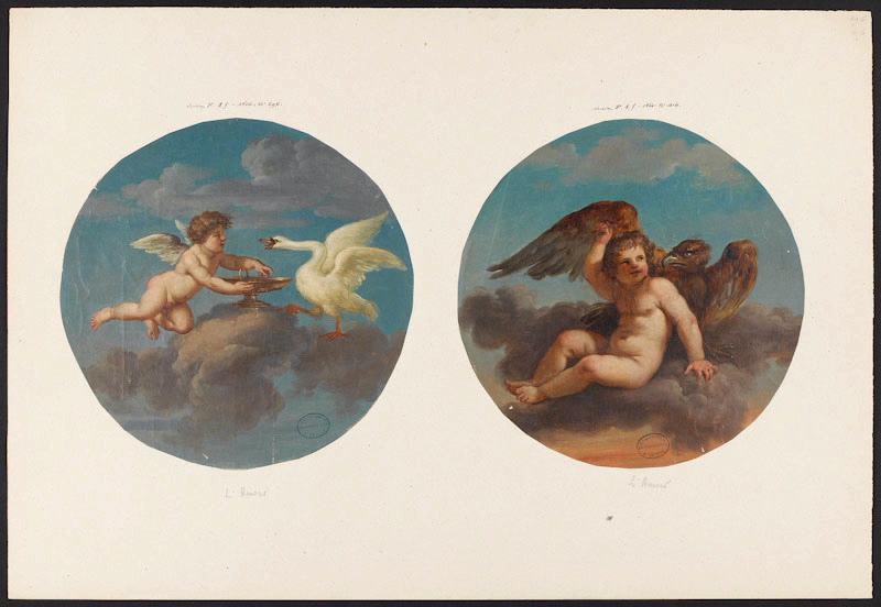 Amours ; Elément décoratif, Jean Jacques Lagrenée, 4e quart 18e siècle, 1er quart 19e siècle