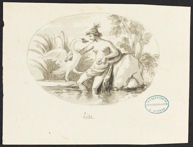 Elément décoratif : Léda et le cygne, Jean-Jacques Lagrenée