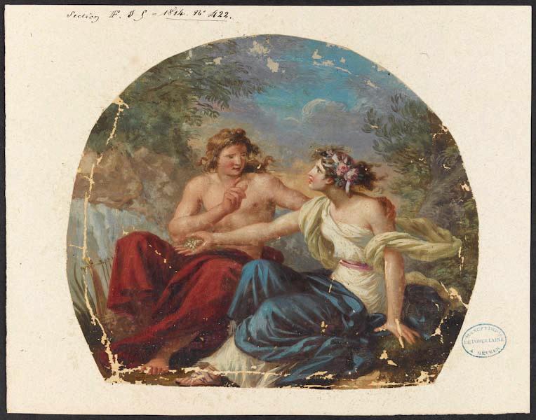 Elément décoratif : Apollon et la Sibylle de Cumes, Jean-Jacques Lagrenée