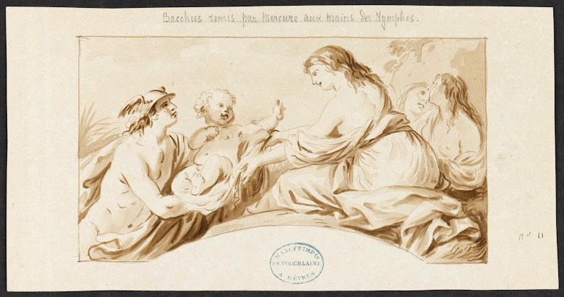 Elément décoratif : Bacchus et les Nymphes, Jean-Jacques Lagrenée