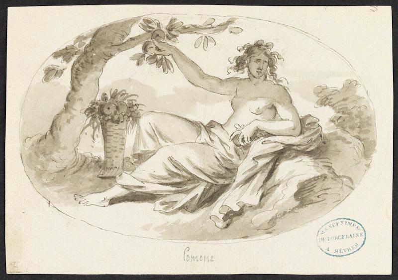 Pomone ; Elément décoratif, Jean Jacques Lagrenée, 18e siècle