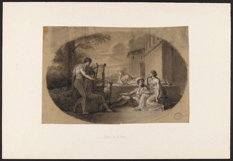 Orphée ou le Repos ; Elément décoratif, Jean-Jacques Lagrenée