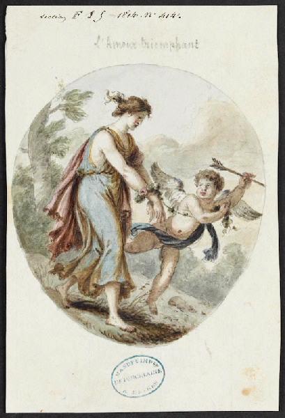 L'Amour triomphant ; Elément décoratif, Jean-Jacques Lagrenée