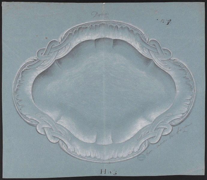 Plat à hors-d'oeuvre à rubans, Jean-Claude Duplessis, 1750,1755