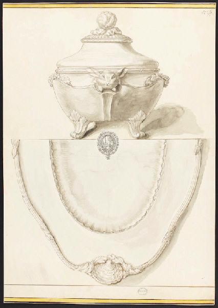 Pot à oille et plateau, Jean-Claude Duplessis, 3e quart 18e siècle
