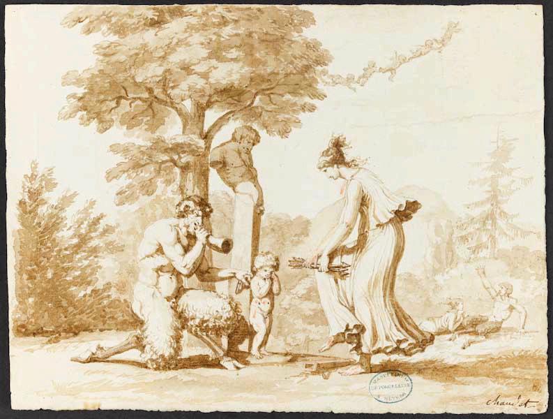 L'Amour désarmé ; Elément décoratif, Antoine Denis Chaudet, 1805
