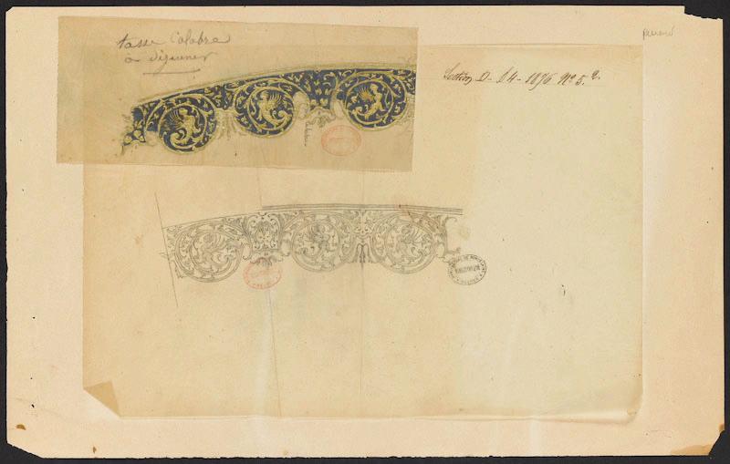 Elément décoratif [Tasse calabre], Émile Renard, 3e quart 19e siècle