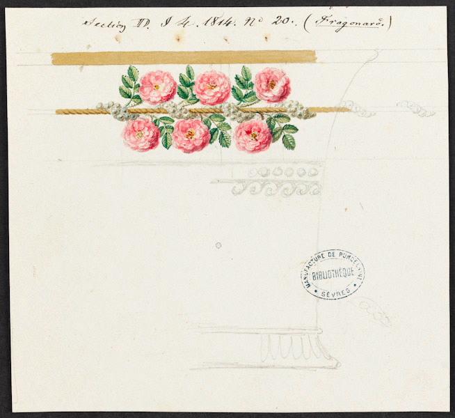 Eléments décoratifs [Tasse jasmin anse palmette], Alexandre Fragonard, 1er quart 19e siècle