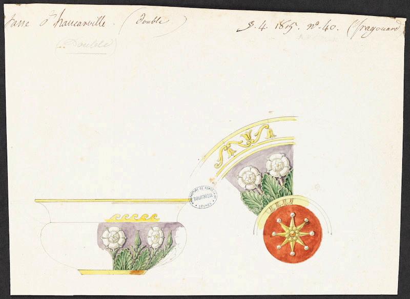 Eléments décoratifs [Tasse d'Hancarville et soucoupe], Alexandre Fragonard, 1er quart 19e siècle