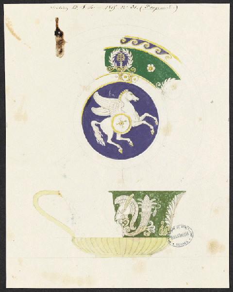 Eléments décoratifs [Tasse et soucoupe], Alexandre Fragonard, 1er quart 19e siècle