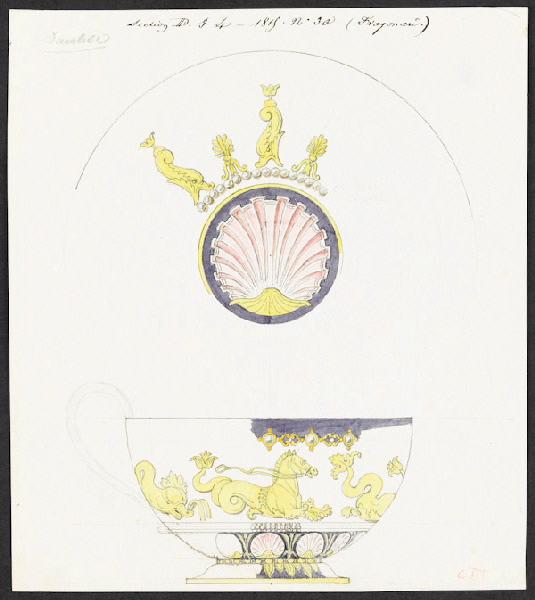 Eléments décoratifs [Tasse et soucoupe], Alexandre Fragonard, 1er quart 19e siècle