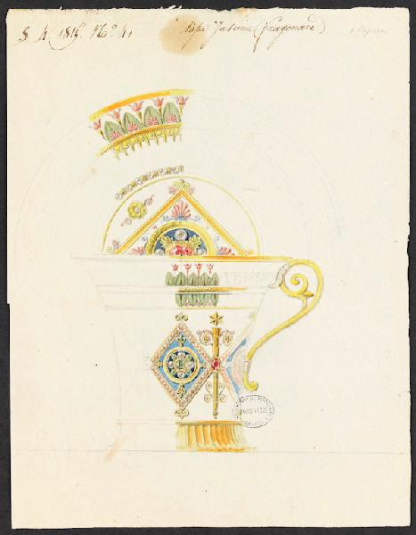 Eléments décoratifs [Tasse jasmin et soucoupe], Alexandre Fragonard, 1er quart 19e siècle