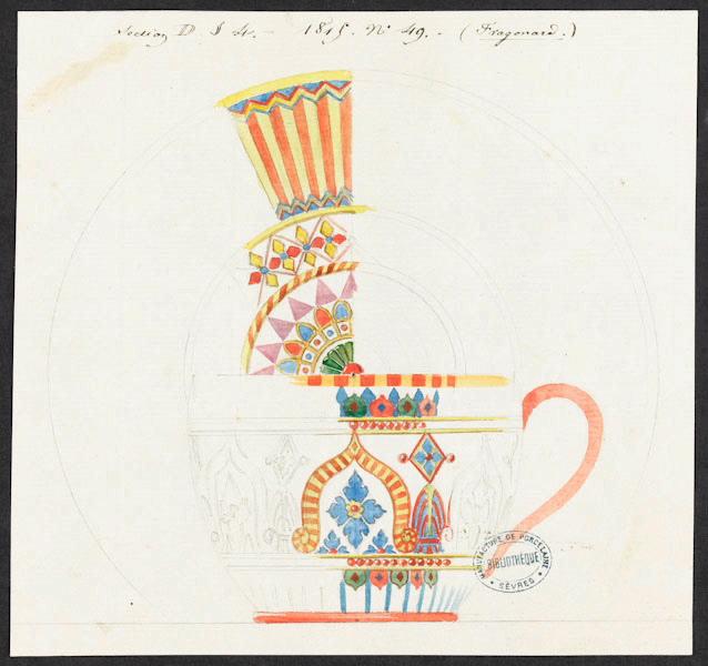 Eléments décoratifs [Tasse Anglaise et soucoupe], Alexandre Fragonard, 1er quart 19e siècle