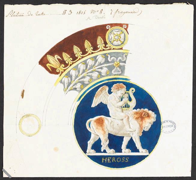 Eléments décoratifs [Soucoupe], Alexandre Fragonard, 1er quart 19e siècle