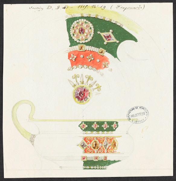 Eléments décoratifs [Tasse d'Hancarville et soucoupe], Alexandre Fragonard, 1er quart 19e siècle