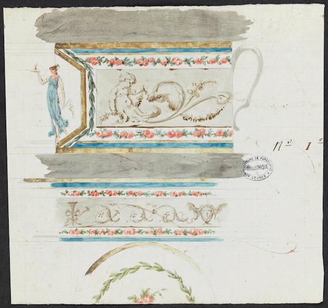 Elément décoratif [Tasse et soucoupe], Manufacture de Sèvres, 4e quart 18e siècle, 1er quart 19e siècle