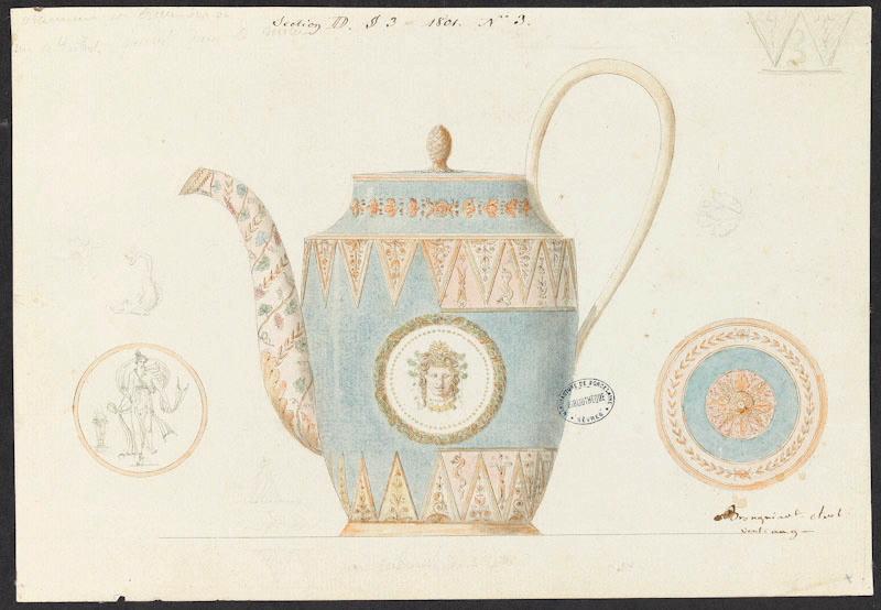 Théière Pestum anse relevée, Alexandre Théodore Brongniart, 1801