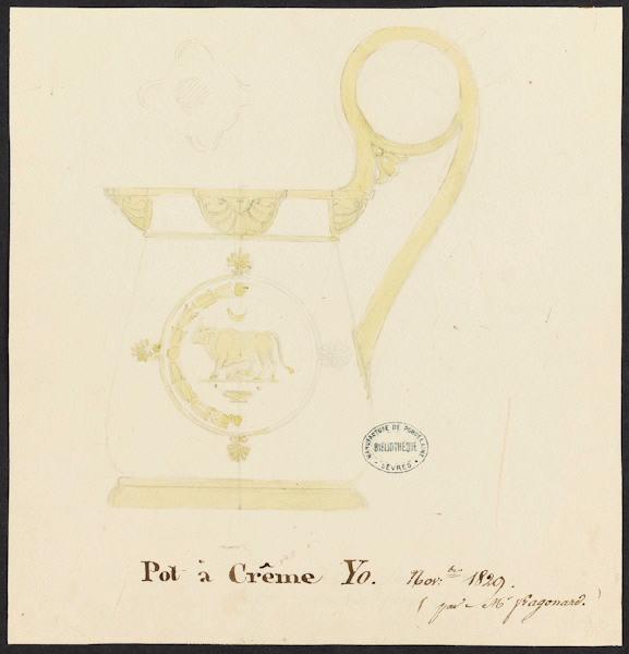 Pot à crème, Alexandre Fragonard, 1ère moitié 19e siècle
