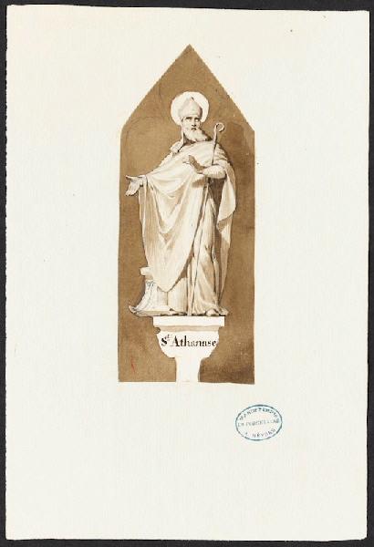 Portrait [St Athanase], Charles Emile Wattier, 1ère moitié 19e siècle