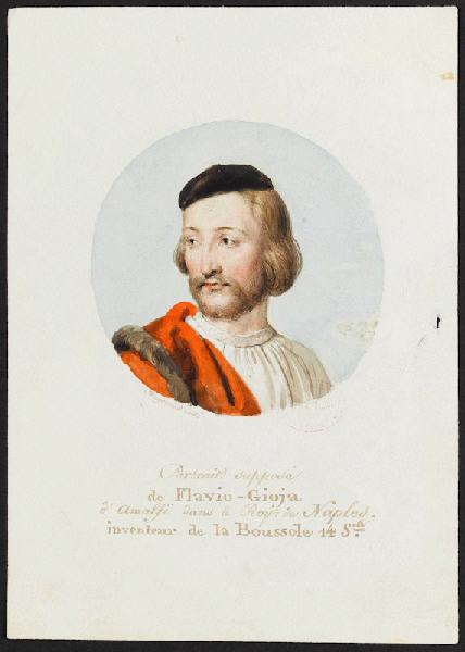 Portrait supposé de Flavio Gioja, Théophile Fragonard, 1ère moitié 19e siècle