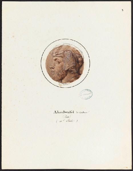 Série de portraits d'Arabes célèbres pour le service Mauresque : Portrait d'Aboulwalid, Charles Emile Wattier, 1ère moitié 19e siècle