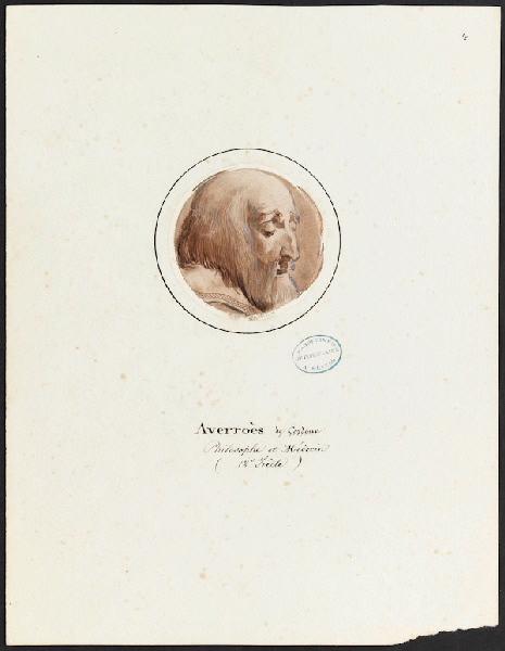 Série de portraits d'Arabes célèbres pour le service Mauresque : Portrait d'Averroès, Charles Emile Wattier, 1ère moitié 19e siècle