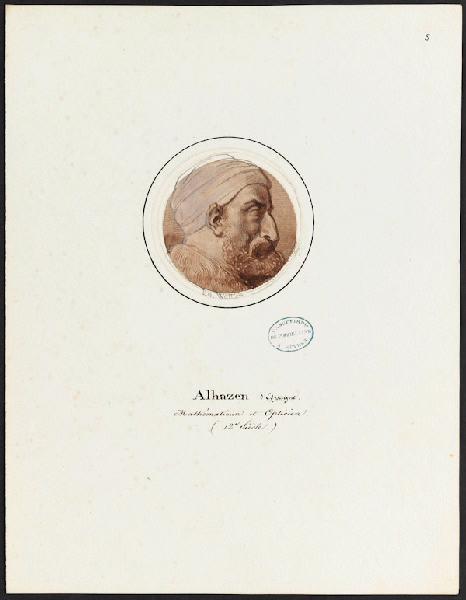 Série de portraits d'Arabes célèbres pour le service Mauresque : Portrait d'Alhazen, Charles Emile Wattier, 1ère moitié 19e siècle