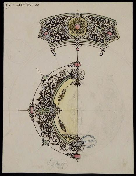 Eléments décoratifs [Assiette], Alexis Etienne Julienne, 1844
