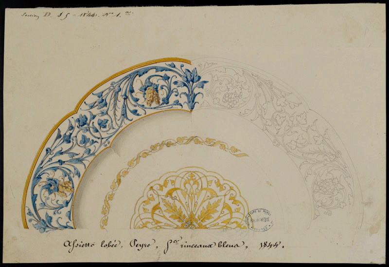 Eléments décoratifs [Assiette lobé Peyre], Jean-Gabriel Peyre, 1844