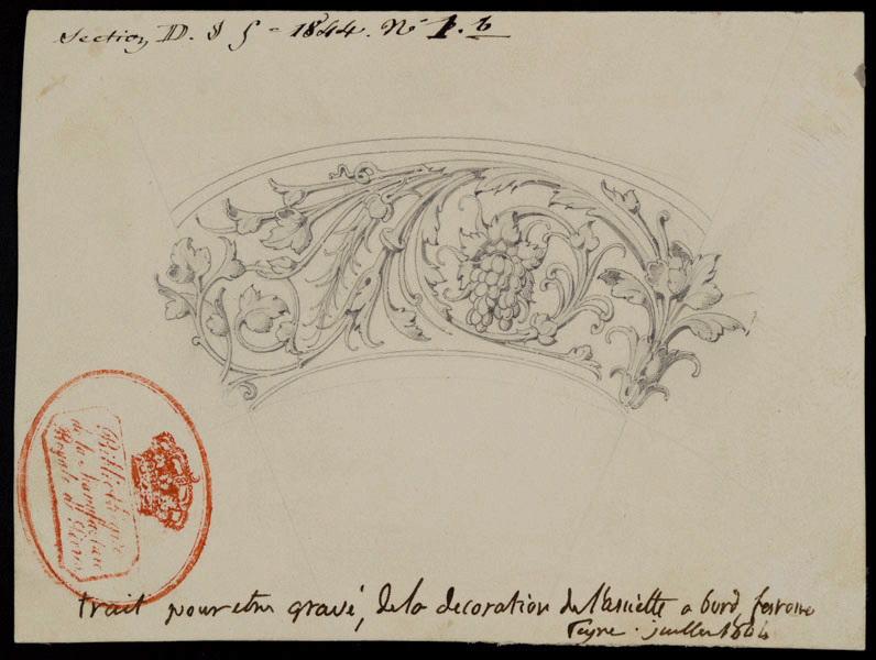 Eléments décoratifs [Assiette], Jean-Gabriel Peyre, 1844