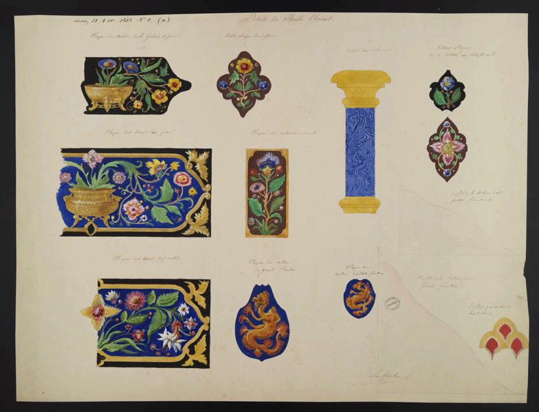 Eléments décoratifs [Cabaret chinois], Léon Feuchere, 1842,1843