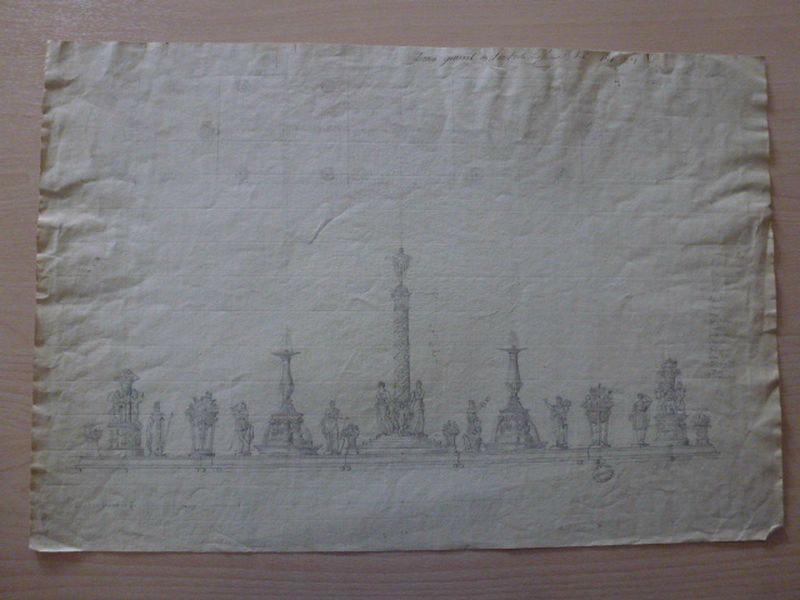 Dessin général du surtout du service des faisans, Alexandre Théodore Brongniart, 2e moitié 18e siècle, 1er quart 19e siècle