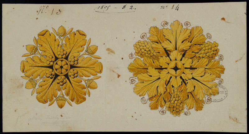 Eléments décoratifs [Rosaces], Alexandre Théodore Brongniart, 1805