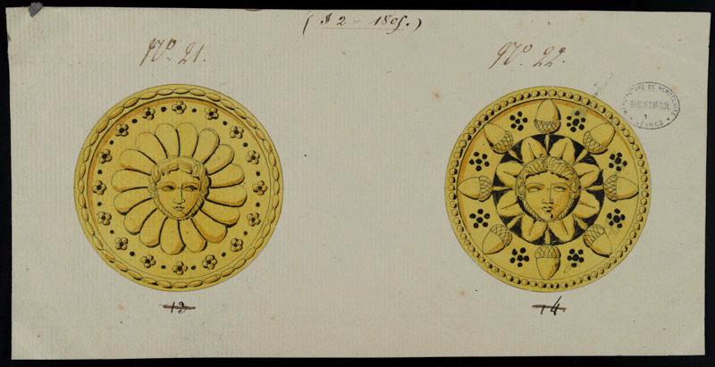 Eléments décoratifs [Rosaces], Alexandre Théodore Brongniart, 1805