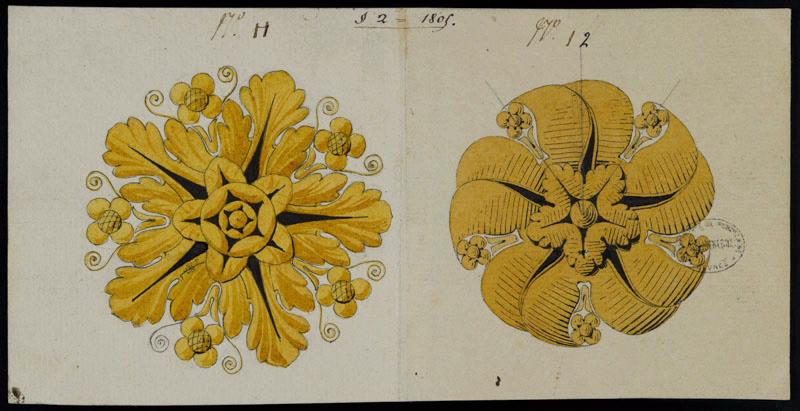 Eléments décoratifs [Rosaces], Alexandre Théodore Brongniart, 1805